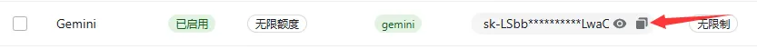 从控制台复制 gemini 令牌